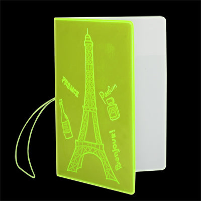 Eiffel Tower Patterned Fluorescent Passport Certificate Holder Case Cover Container
