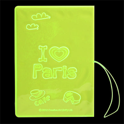 Eiffel Tower Patterned Fluorescent Passport Certificate Holder Case Cover Container