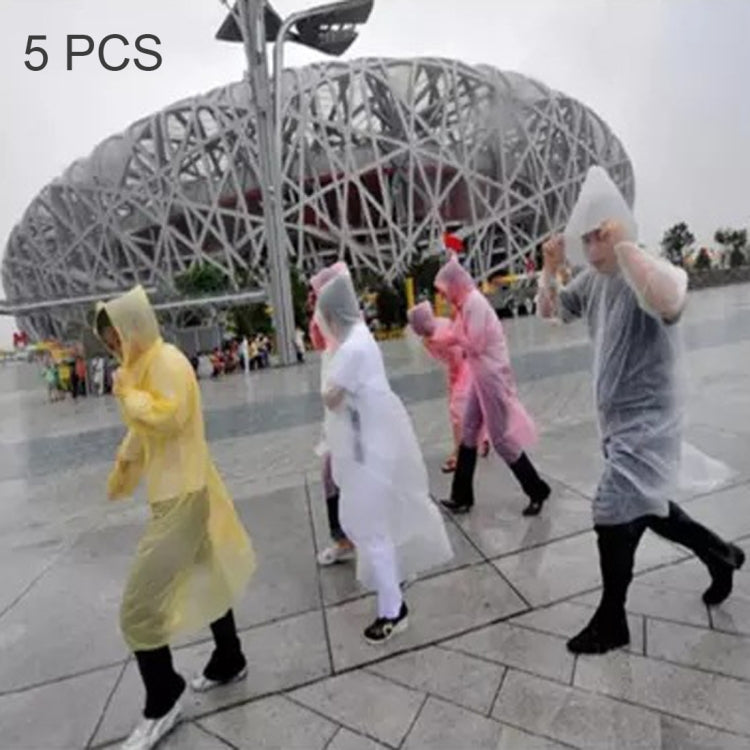 5 PCS Disposable Pocket Emergency Raincoat, Random Color Delivery