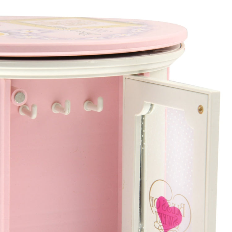 Jewelry Box Case Casket with Mirror & Built-in Music Novelty Gift (No.151B)(Pink)