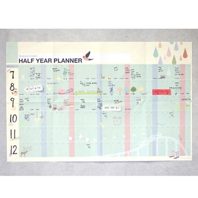 Half Year Planner Table Paper, Size: 50cm x 32cm
