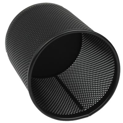 909 Circular Steel Wire Mesh Pen Container,Size:8.5x8.5x10.5 (Black)