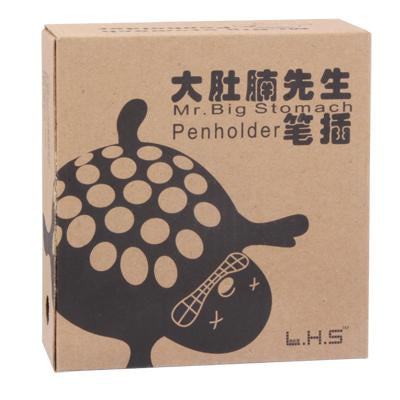 Creative Plastic Mr. Big Stomach Pen Holder Desktop Stationery (Random Color Delivery)