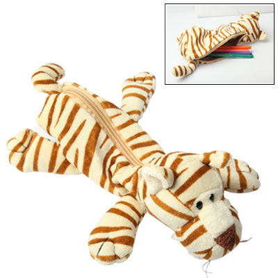 Cute Tiger Style Plush Doll Style Pen Pencil Bag