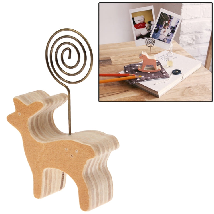 Creative Wooden Cartoon Animal Message Clip / Paper Clip / Business Card Holder (Deer)