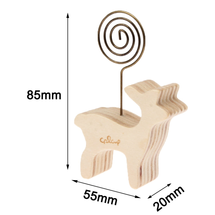 Creative Wooden Cartoon Animal Message Clip / Paper Clip / Business Card Holder (Deer)