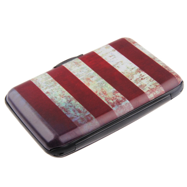 American Flag Pattern Security Waterproof Plastic Credit Card Wallet Card Pack Holder Case Box Protector with 6 Slots