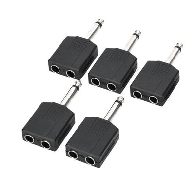 5 pcs 6.35mm Male to Dual Female Splitters