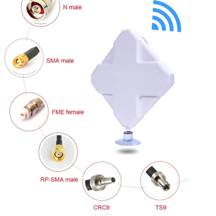 High Quality Indoor 35dBi SMA Male 4G Antenna, Cable Length: 2m, Size: 22cm x 19cm x 2.1cm