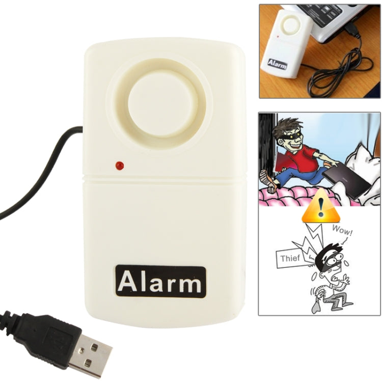 Safety Protection USB Laptop Alarm USB Notebook Computer Burglar Alarm (RL-9802)(White)