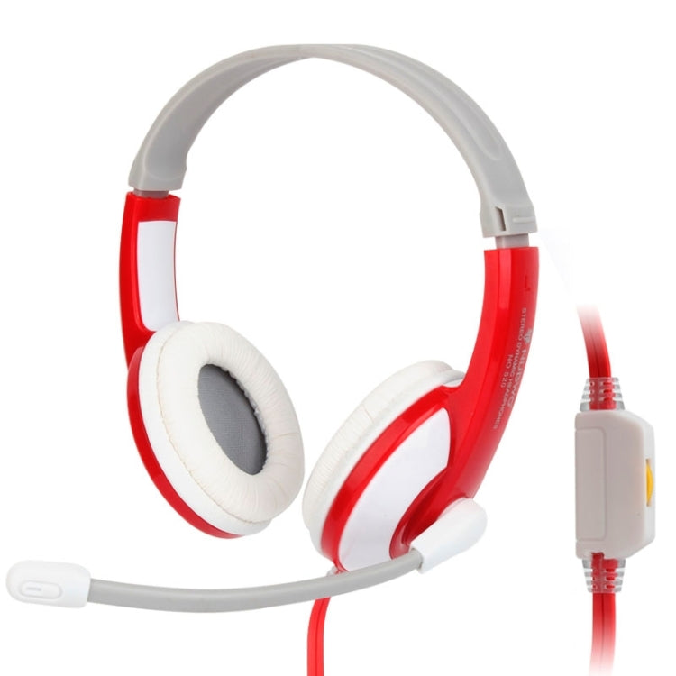 Universal Stereo Headset with Mic for Computer, Cable Length: about 2m (Red + White + Grey)