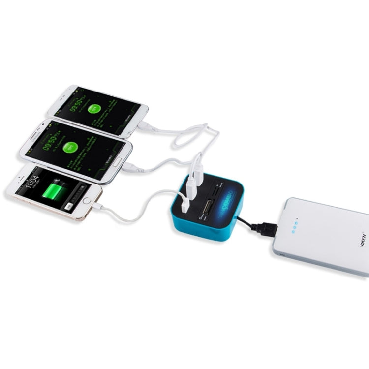 2 in 1 USB 2.0 M2 / TF / SD / MMC / MS / MS PRO DUO Card Reader & 3-port HUB