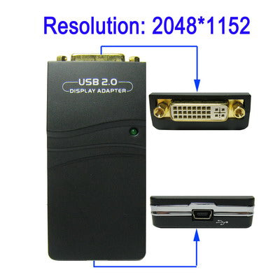 USB 2.0 to VGA, DVI, HDMI Adapter
