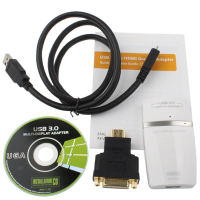 USB 3.0 to HDMI / DVI Graphic Converter Adapter for HDTV LCD PC 1080P Multi Display