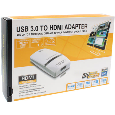 USB 3.0 to HDMI / DVI Graphic Converter Adapter for HDTV LCD PC 1080P Multi Display