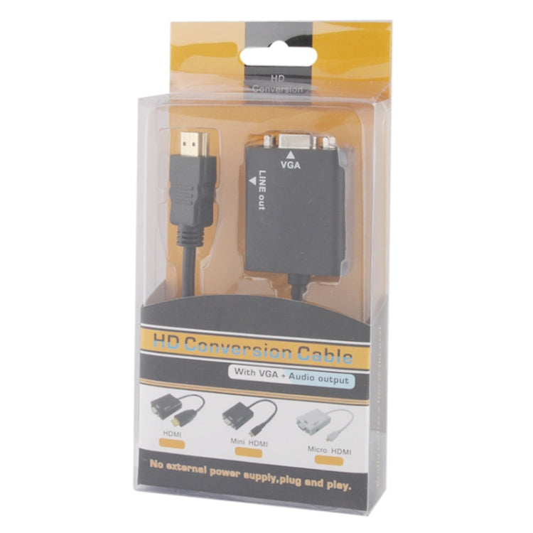 HDMI to VGA & Audio HD Conversion Adapter Cable(Black)