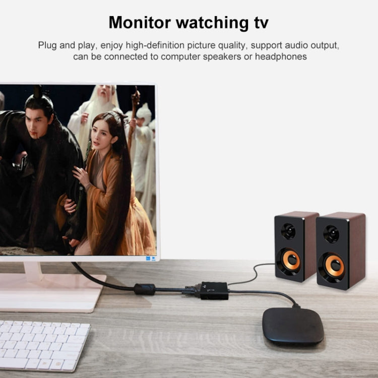 HDMI to VGA & Audio HD Conversion Adapter Cable(Black)