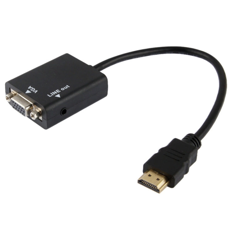 HDMI to VGA & Audio HD Conversion Adapter Cable(Black)