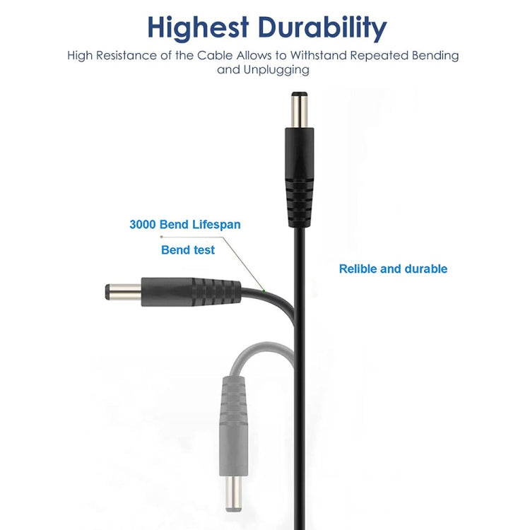 USB DC Charging Cable, Length: 65cm(Black)
