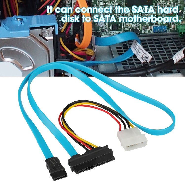 29 Pin SATA Female to 7 Pin Female and 4 Pin Power Cable, Length: 70cm