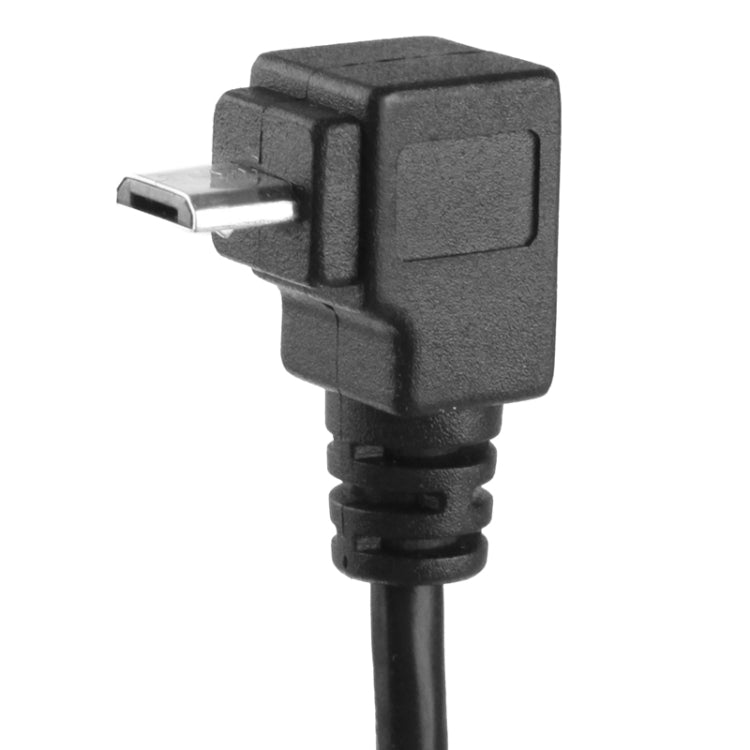 90 Degree Micro USB Male to Micro USB Female Adapter Cable, Length: 25cm(Black)