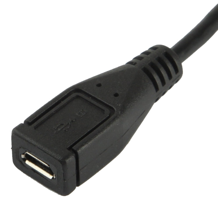 90 Degree Micro USB Male to Micro USB Female Adapter Cable, Length: 25cm(Black)