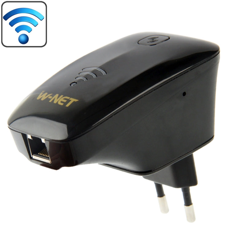 EU Plug W-Net 2.4GHz Wireless 300Mbps WIFI Amplifier / Repeater U25(Black)