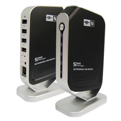 Networking USB 2.0 Server (Share Printers, USB Devices over Wired Ethernet or a Wireless Networking), 4 USB Ports