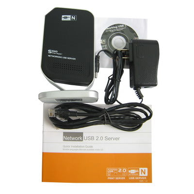 Networking USB 2.0 Server (Share Printers, USB Devices over Wired Ethernet or a Wireless Networking), 4 USB Ports