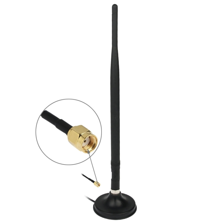 WiFi 7dBi SMA Female Network Antenna with Antenna Base(Black)