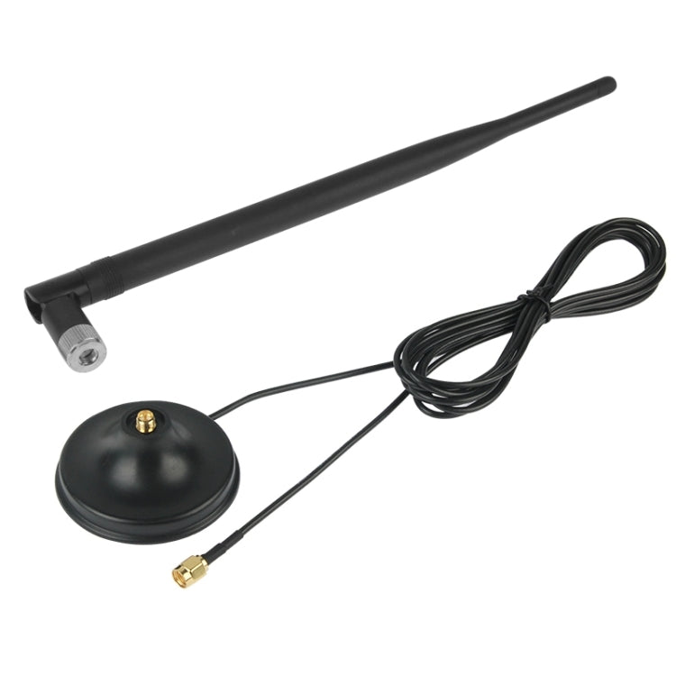 WiFi 7dBi SMA Female Network Antenna with Antenna Base(Black)