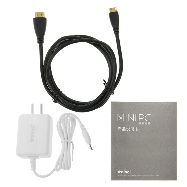 Ainol Windows8.1 Mini PC, Intel Z3735F Quad Core RAM:2G ROM:32G, with 7000mAh Power Bank Function for TV / Computer Monitors(Black)