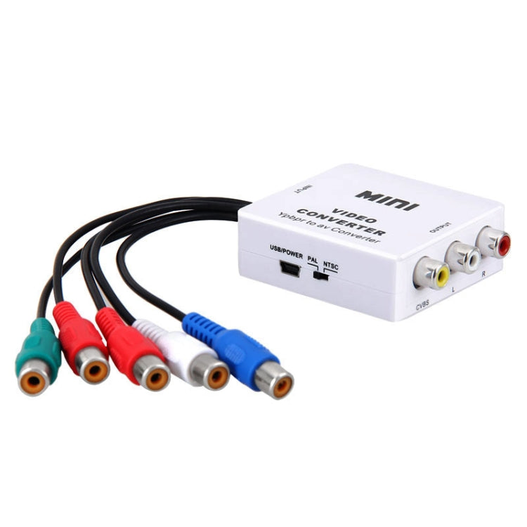 M617 MINI YPbPr to CVBS Scan Converter AV Component Video HD 1080P NTSC / PAL(Black)