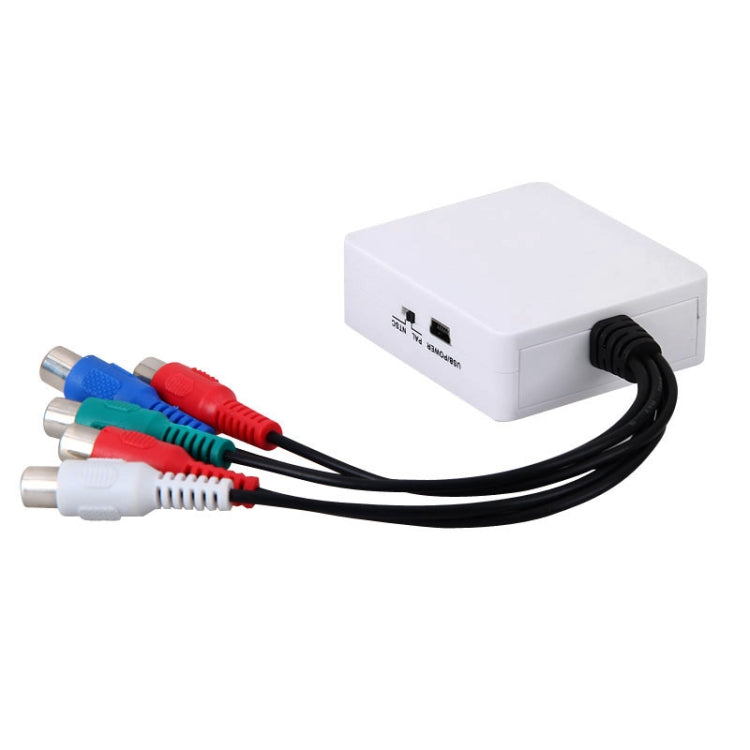 M617 MINI YPbPr to CVBS Scan Converter AV Component Video HD 1080P NTSC / PAL(Black)