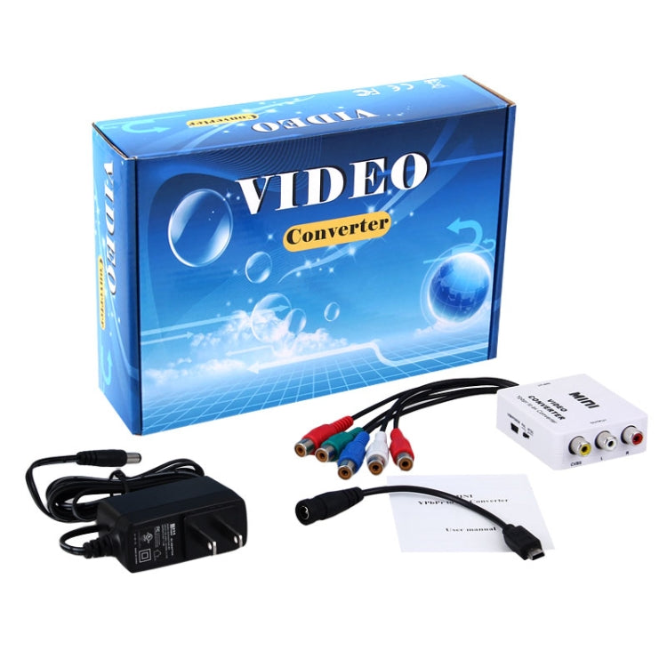 M617 MINI YPbPr to CVBS Scan Converter AV Component Video HD 1080P NTSC / PAL(Black)