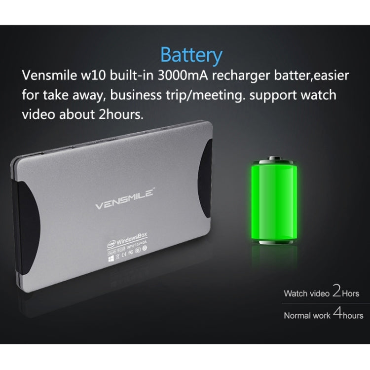 VENSMILE W10 Mini PC, Intel Bay Trail CR, Z3735F CPU, ROM: 64GB, RAM: 2GB, Support Windows 8.1, Bluetooth, WiFi(Silver)