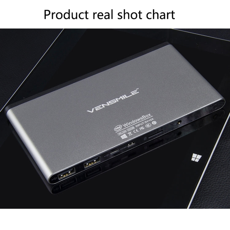 VENSMILE iPC002 Mini PC, Intel Bay Trail CR, Z3735F CPU, ROM: 32GB, RAM: 2GB, Support Windows 8.1, Bluetooth, WiFi(Silver)