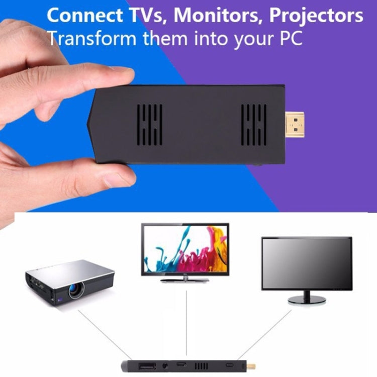 MeeGoPad MeeGoT02 Windows 10 OS Mini PC, Intel Z3735F Quad Core 1.33-1.83GHz, RAM: 2G ROM: 32G, Support Micro SD Card, OTG, Built-in WiFi / Bluetooth(Black)