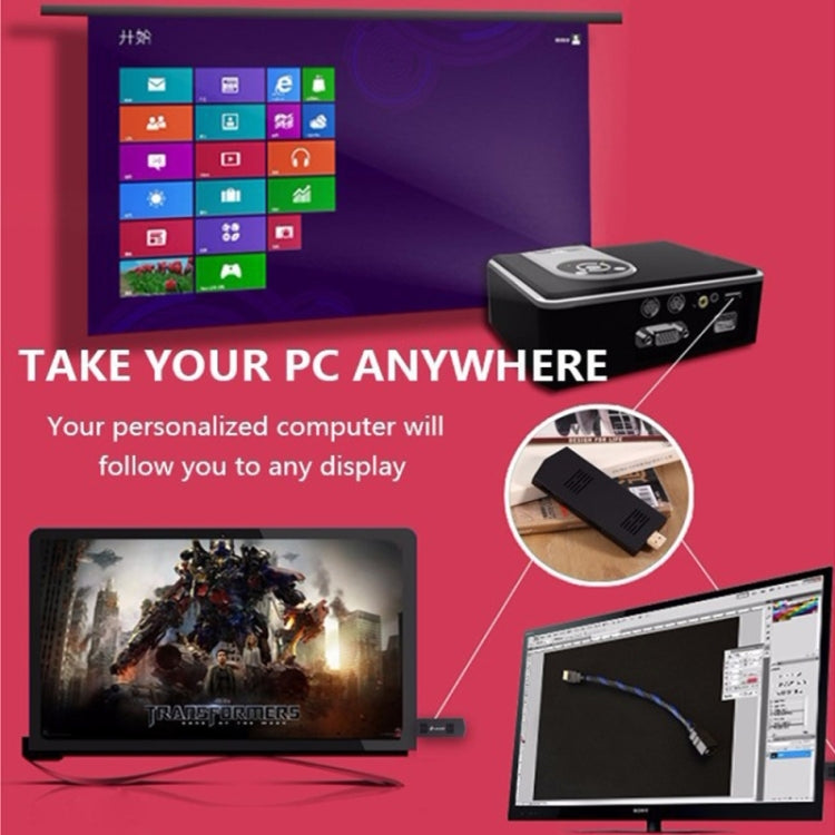 MeeGoPad MeeGoT02 Windows 10 OS Mini PC, Intel Z3735F Quad Core 1.33-1.83GHz, RAM: 2G ROM: 32G, Support Micro SD Card, OTG, Built-in WiFi / Bluetooth(Black)