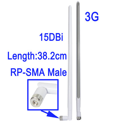 3G Wireless 15DBi RP-SMA Male Antenna(White)