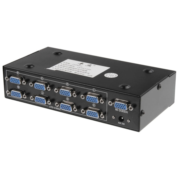 FJ-2508A 8 Port VGA Video Splitter High Resolution 1920 x 1440 Support 250MHz Video Bandwidth