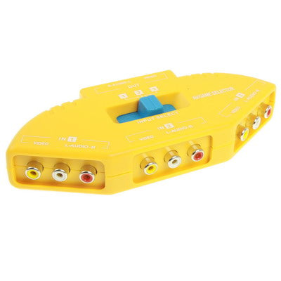 AV Audio-Video Signal Switcher, 3 Groups Input and 1 Group Output (Yellow)