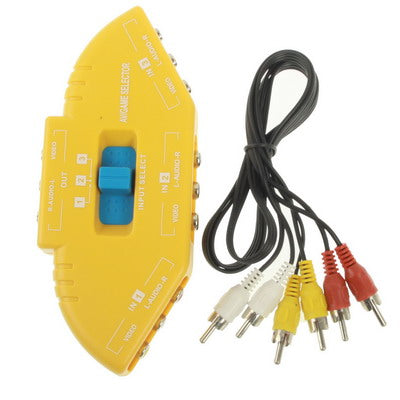 AV Audio-Video Signal Switcher, 3 Groups Input and 1 Group Output (Yellow)