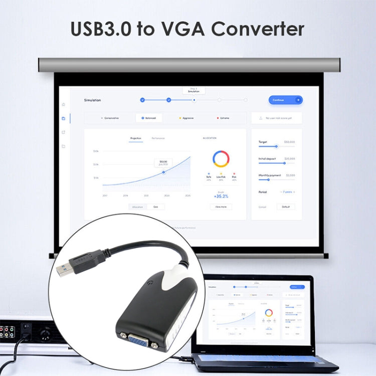 USB 3.0 to VGA Display Adapter, Resolution: 1920 x 1080(Black)