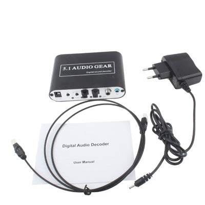AC3 / DTS 5.1 Audio Gear Digital Sound Decoder (3.5mm Jack Output)(Black)