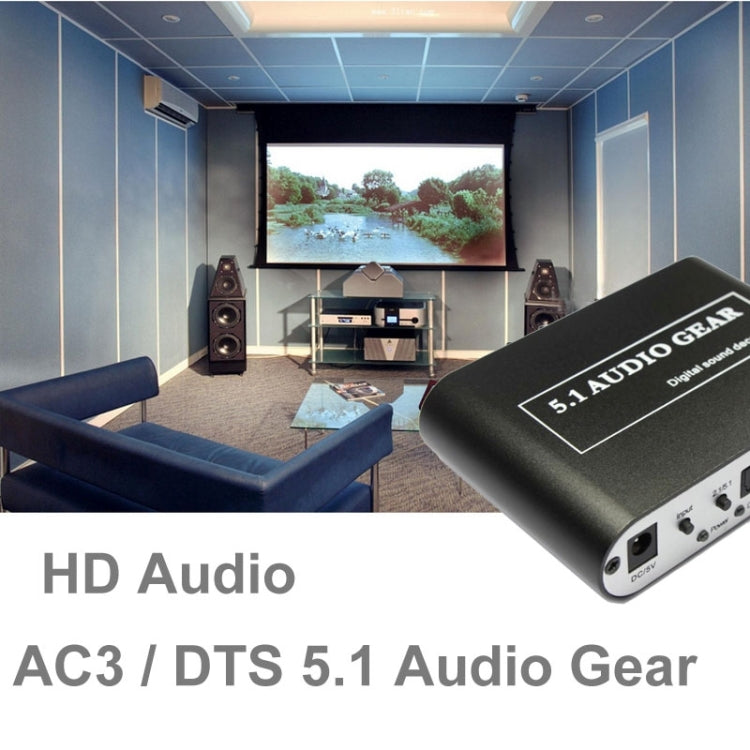 AC3 / DTS 5.1 Audio Gear Digital Sound Decoder (3.5mm Jack Output)(Black)