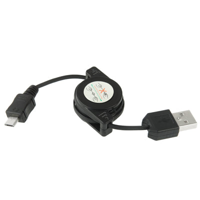 USB 2.0 to Micro USB Retractable Data Cable, Length: 10cm (Can be Extended to 75cm)