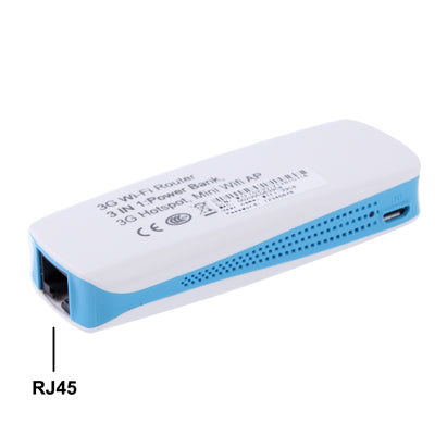 MPR-L8 3 in 1 150Mbps WIFI Wireless Router with Mobile Power (1800mAh Mobile Power + 3G Hotspot + Wireless AP), Blue(Blue)