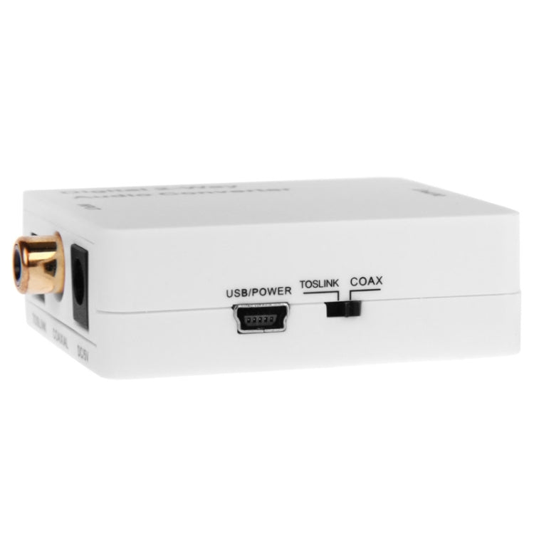 Digital 2-way Audio Converter Optical TOSLINK / Coaxial Bi-Directional Adapter (EU Plug)(White)