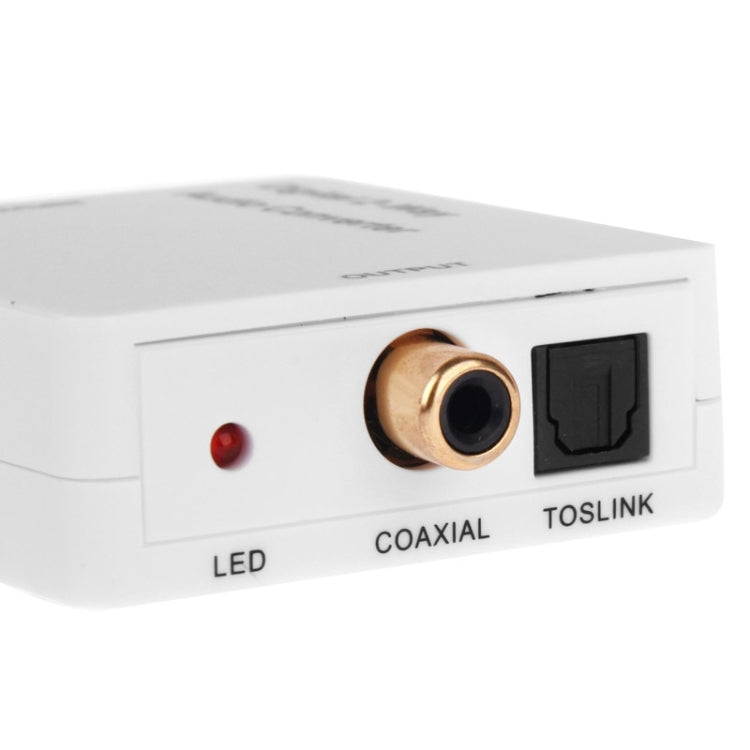 Digital 2-way Audio Converter Optical TOSLINK / Coaxial Bi-Directional Adapter (EU Plug)(White)